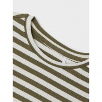 NAME IT Stribet Langærmet Rib Bluse Suraja Deep Lichen Green