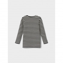 NAME IT Stribet Langærmet Rib Bluse Suraja Black