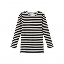 NAME IT Stribet Langærmet Rib Bluse Suraja Black