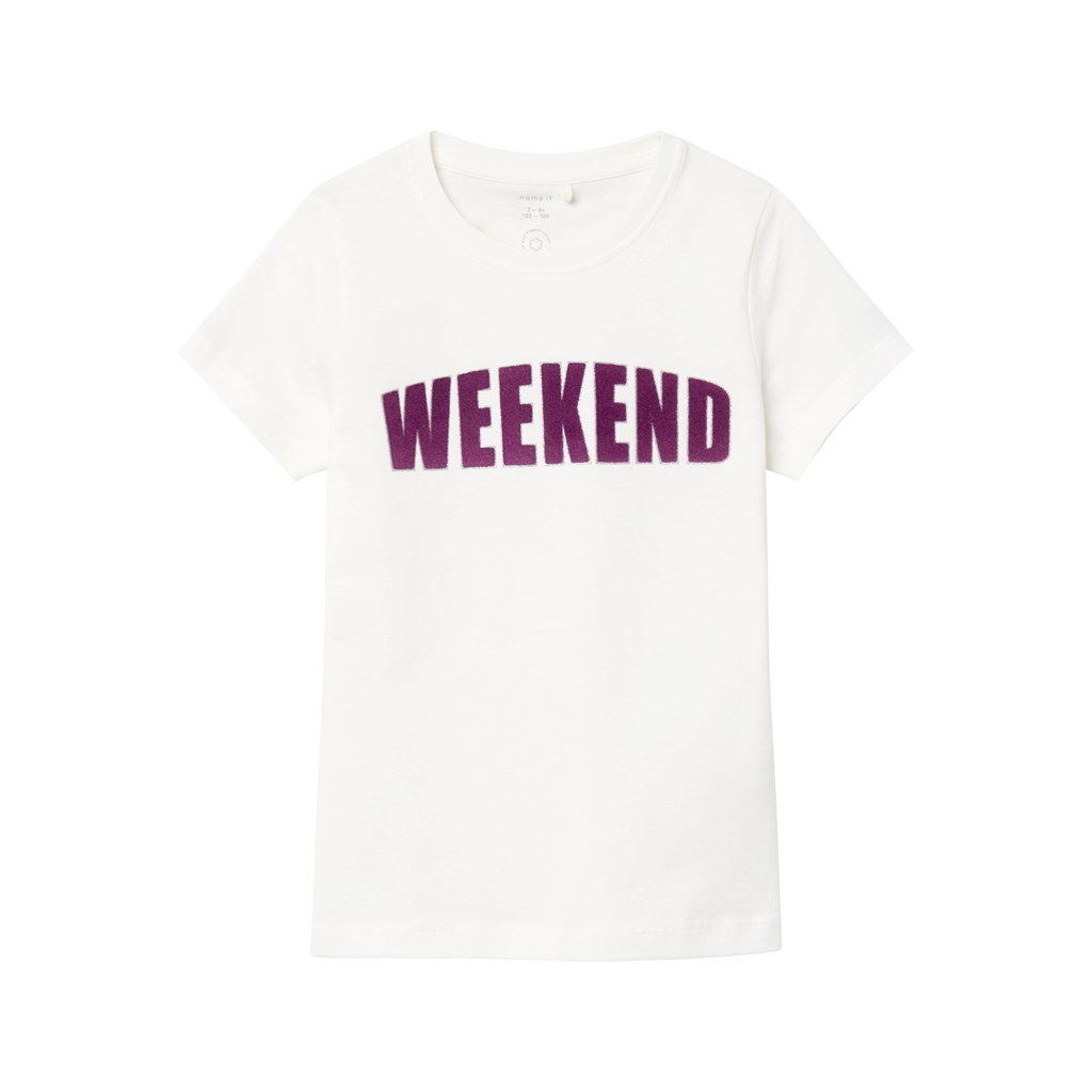 NAME IT Tekst Printet T-shirt Rekend Jet Stream