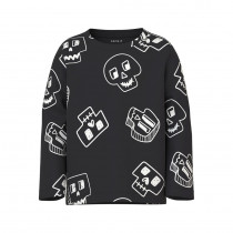 NAME IT Bluse Onyx Black Skulls