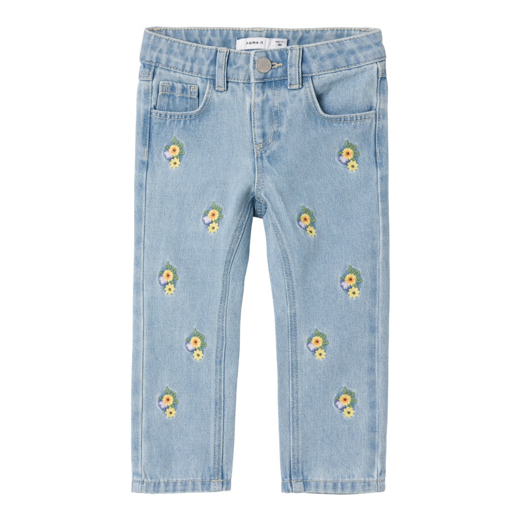 NAME IT Jeans Med Blomster Rose Light Blue