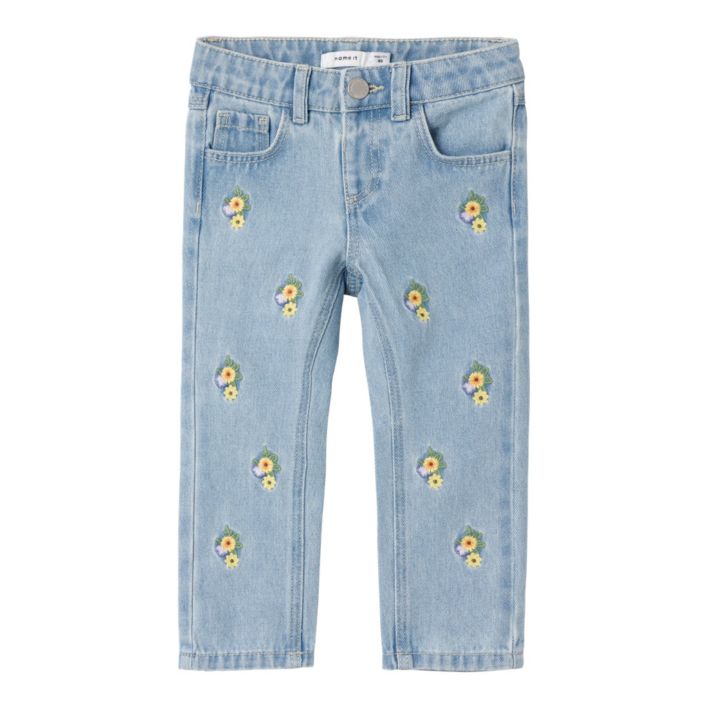 NAME IT Jeans Med Blomster Rose Light Blue