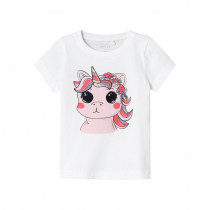 NAME IT T-shirt Veen Bright White Unicorn