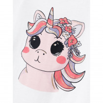 NAME IT T-shirt Veen Bright White Unicorn