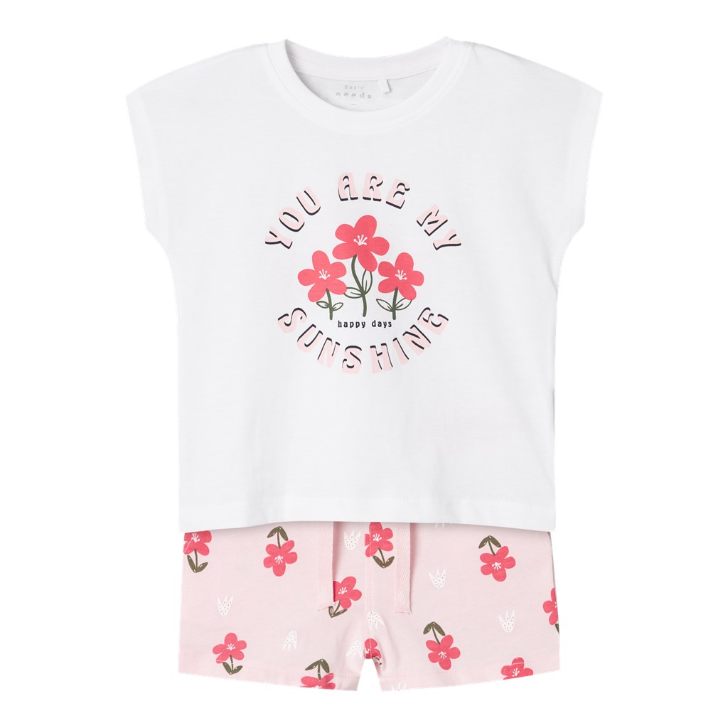 NAME IT Shorts Og T-Shirt Sæt Vigea Bright White