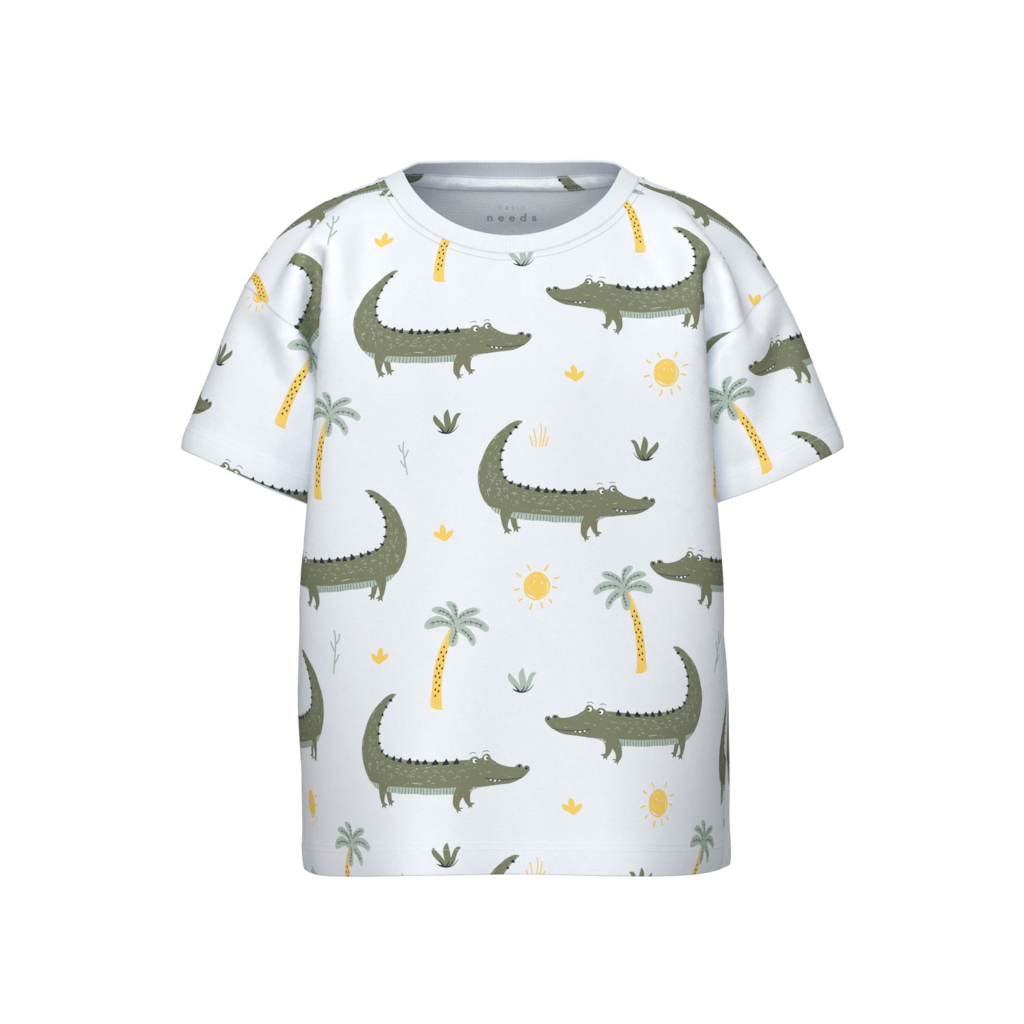 NAME IT T-shirt Valther Bright White Crocodiles
