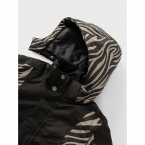 NAME IT Skijakke SLOPE10 Desert Taupe Zebra
