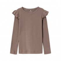 NAME IT Hulmønster Bluse Ninna Deep Taupe