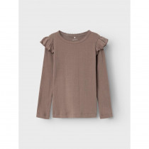 NAME IT Hulmønster Bluse Ninna Deep Taupe