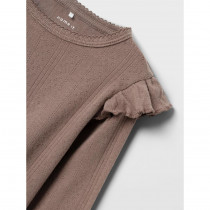 NAME IT Hulmønster Bluse Ninna Deep Taupe