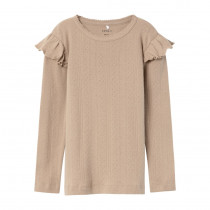 NAME IT Hulmønster Bluse Ninna Savannah Tan