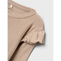 NAME IT Hulmønster Bluse Ninna Savannah Tan