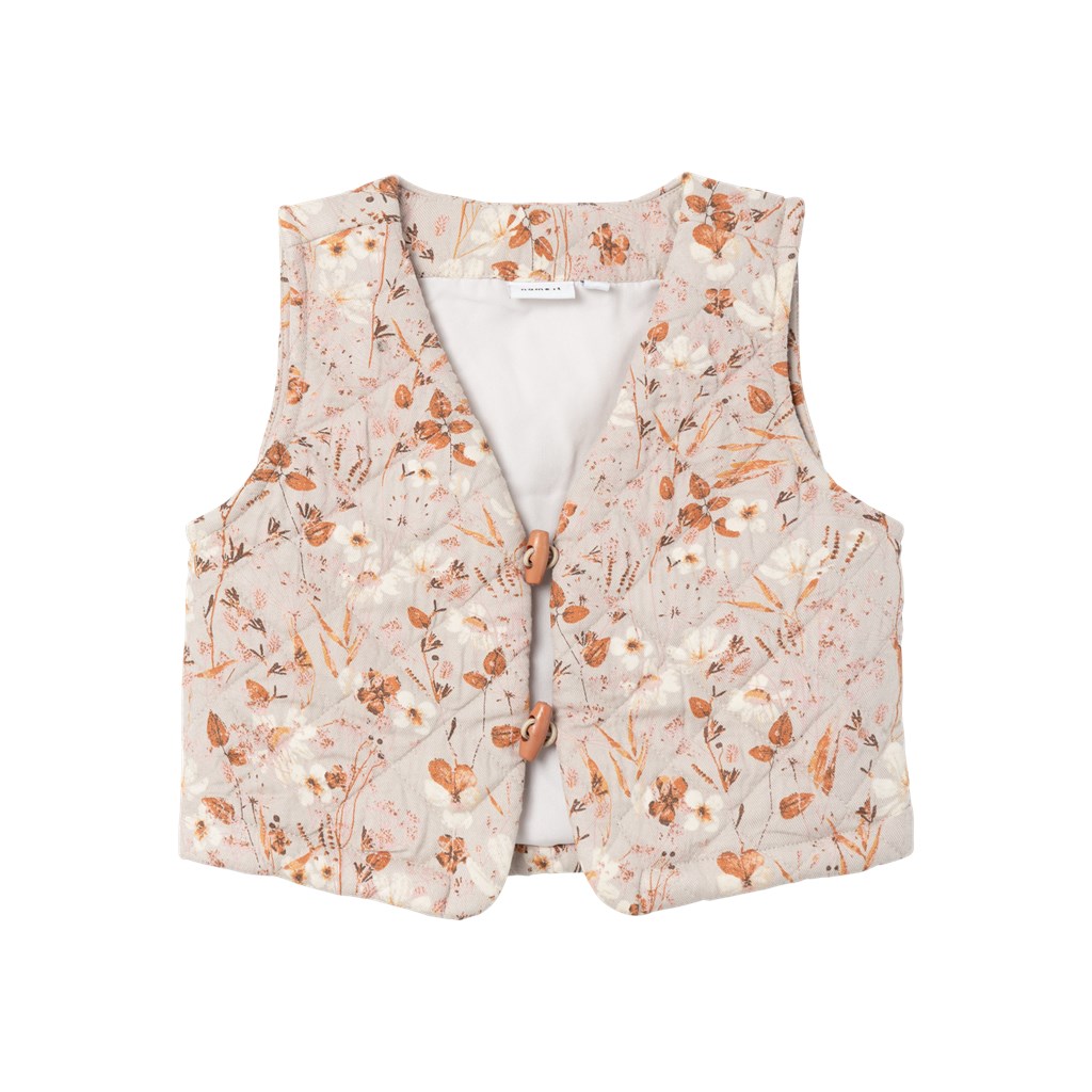 NAME IT Quiltet Vest Nitara Oatmeal
