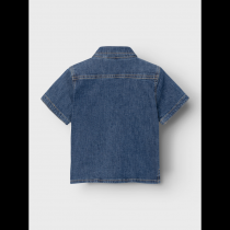 NAME IT Kortærmet Denim Skjorte Peter Dark Blue Denim