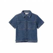 NAME IT Kortærmet Denim Skjorte Peter Dark Blue Denim