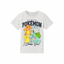 NAME IT Pokemon T-Shirt Adan Light Grey Melange