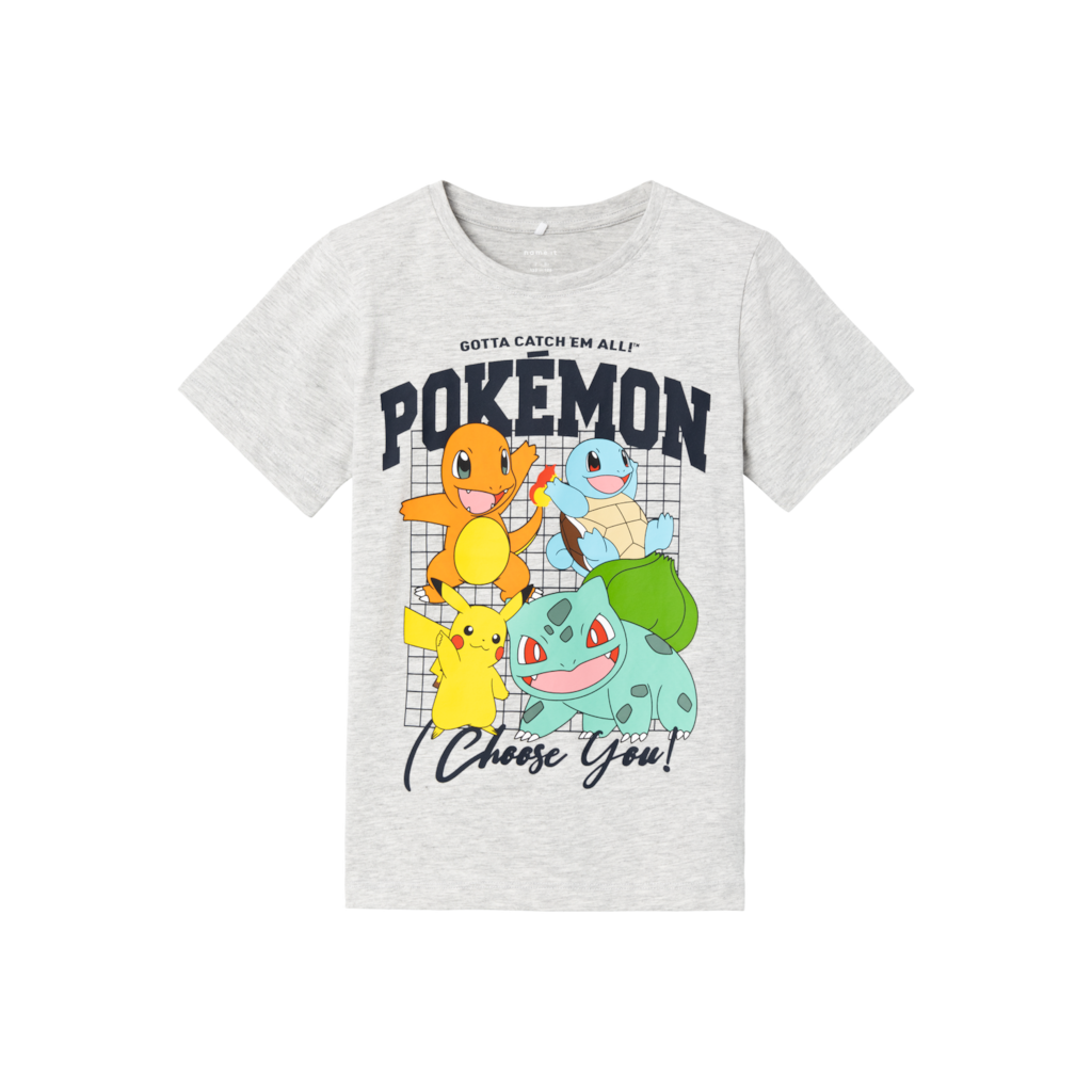 NAME IT Pokemon T-Shirt Adan Light Grey Melange