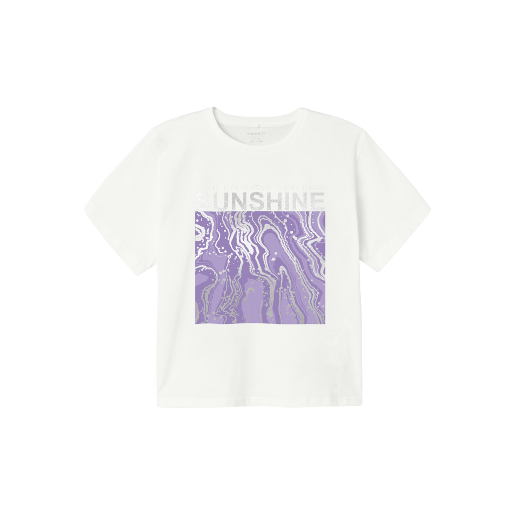 NAME IT Løs Kort T-Shirt Javase Bright White Purple