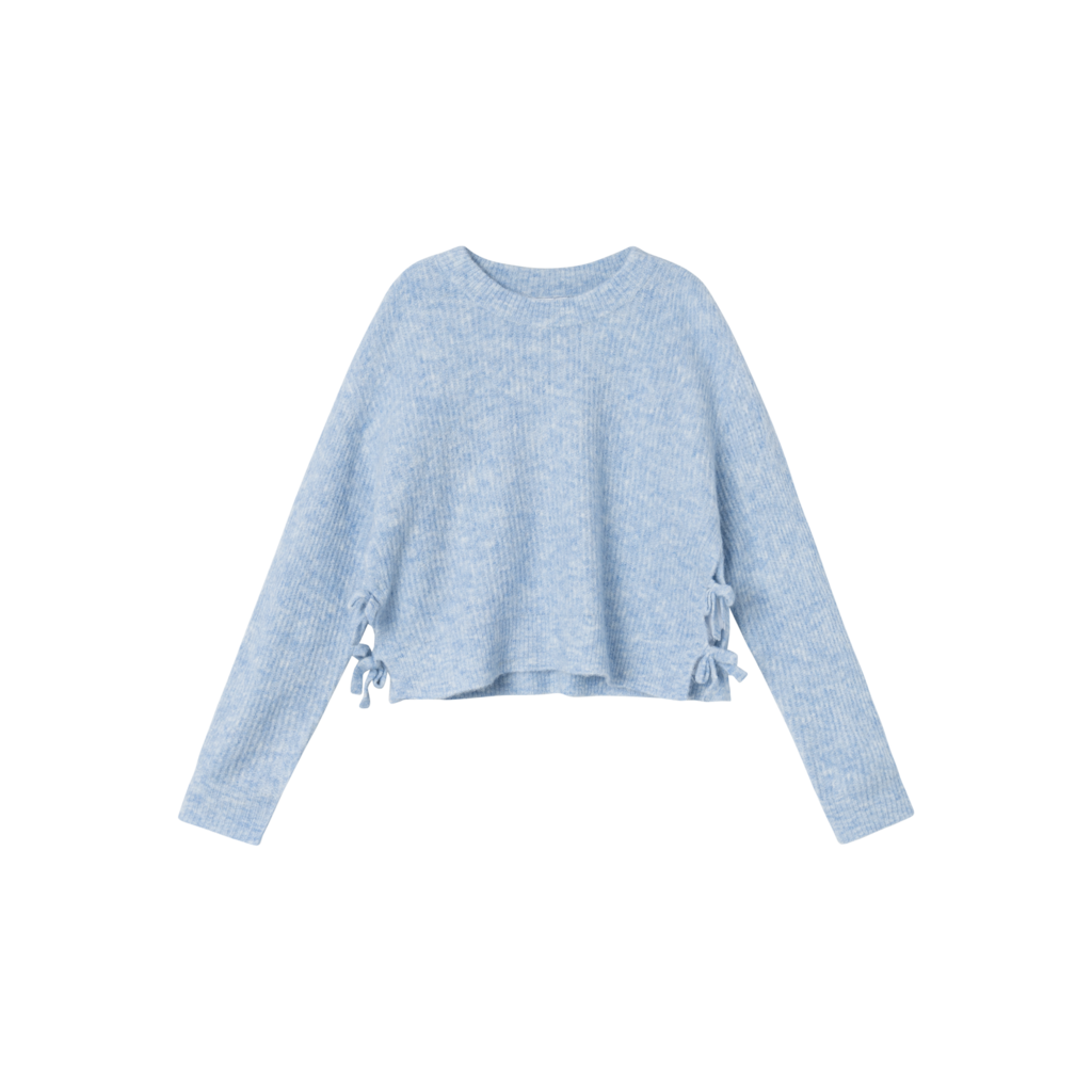 NAME IT Kort Striktrøje Linnea Silver Lake Blue