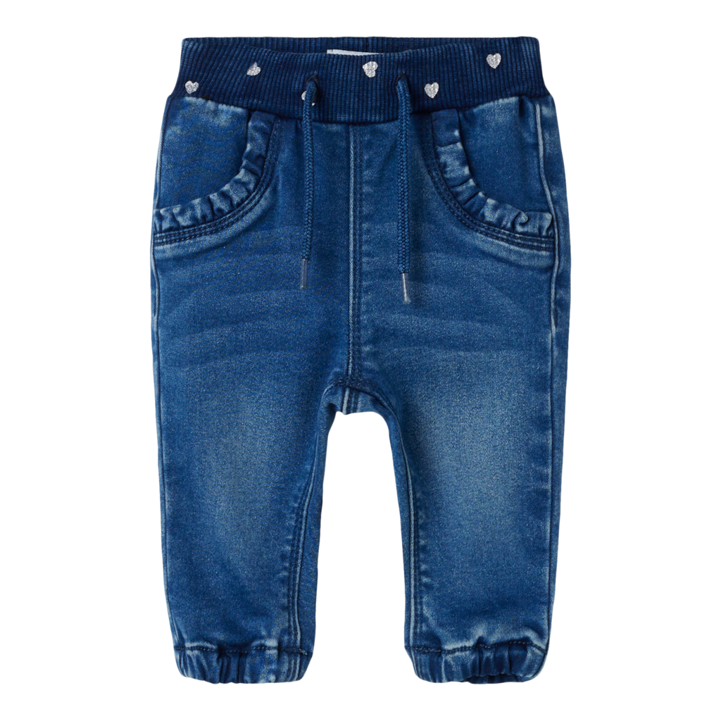 NAME IT Fleece Jeans Rose Medium Blue Denim billede