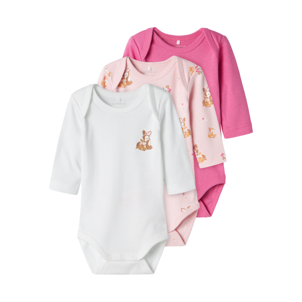 NAME IT 3-Pak Body Langærmet Ibis Rose billede