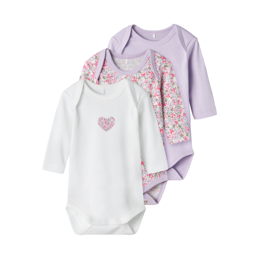 NAME IT 3-Pak Body Langærmet Pastel Lilac billede