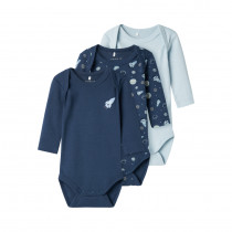NAME IT 3-Pak Body Langærmet Dark Denim