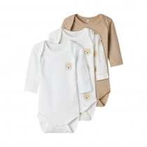 NAME IT 3-Pak Body Langærmet Oxford Tan