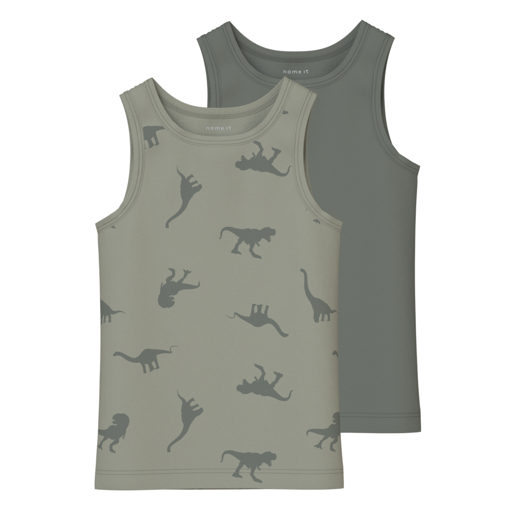 NAME IT 2-Pak Tanktops Agave Green Dino