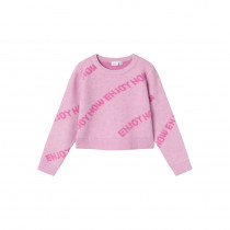 NAME IT Kort Striktrøje Niword Pastel Lavender