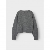 NAME IT Nacola Kort Strik Cardigan Grey Melange