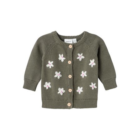 NAME IT Strik Cardigan Neflow Mulled Basil billede