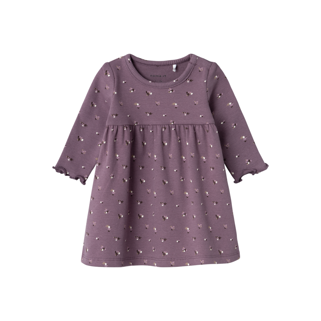NAME IT Langærmet Kjole Olinne Arctic Dusk billede
