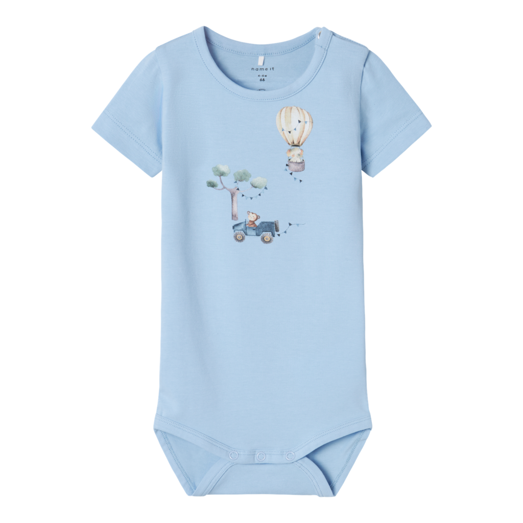 NAME IT Kortærmet Body Jus Chambray Blue billede