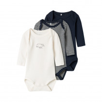 NAME IT 3-Pak Body Langærmet Dark Sapphire