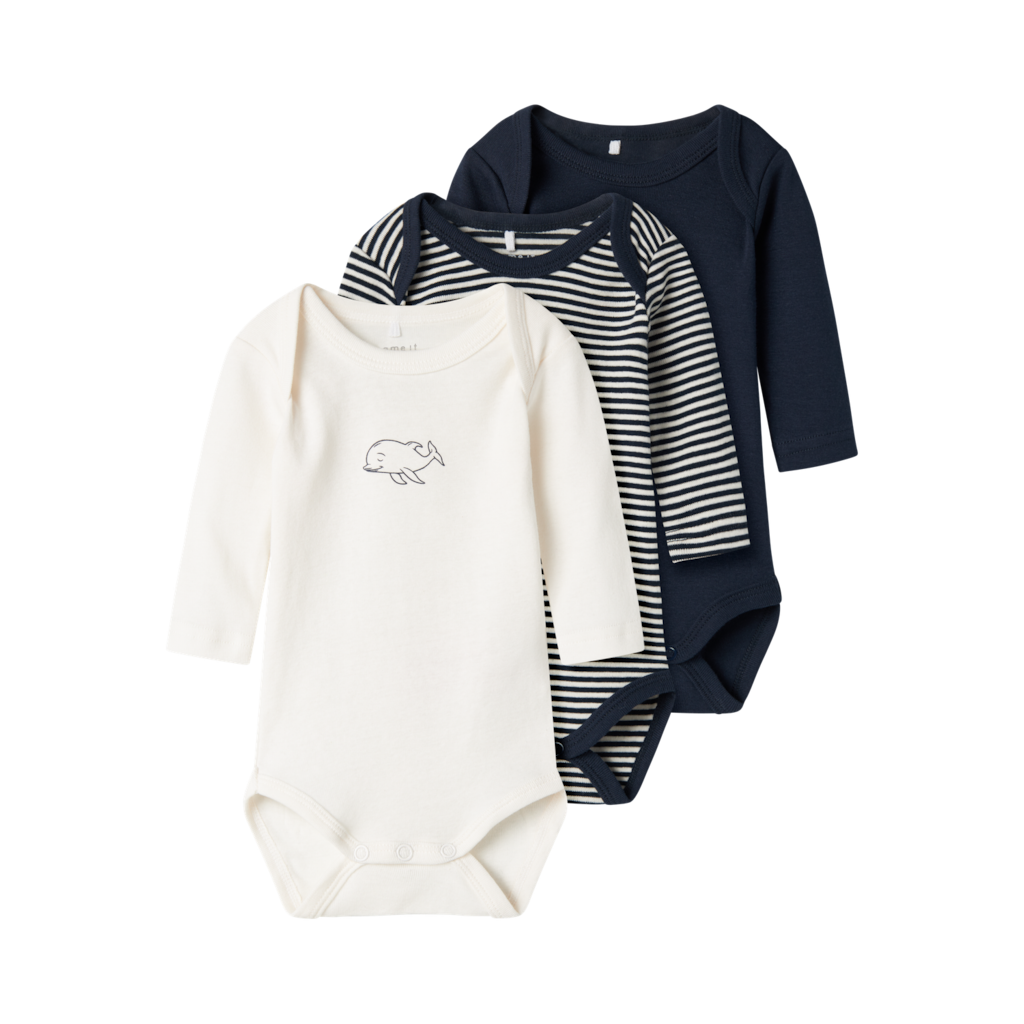 NAME IT 3-Pak Body Langærmet Dark Sapphire billede