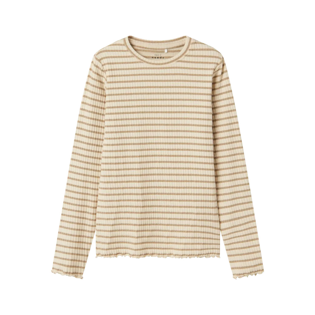 NAME IT Rib Bluse Vemma Glimmer Summer Sand