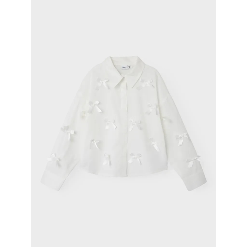 Name It Olara Sløjfe Skjorte - Bright White