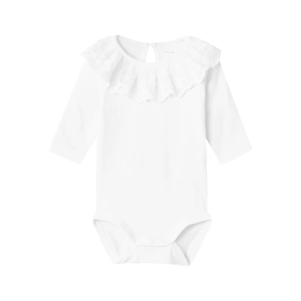 NAME IT Langærmet Body Rilda Bright White