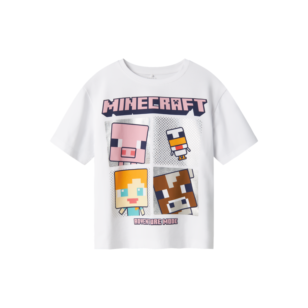 NAME IT Minecraft T-shirt Oxaja Bright White