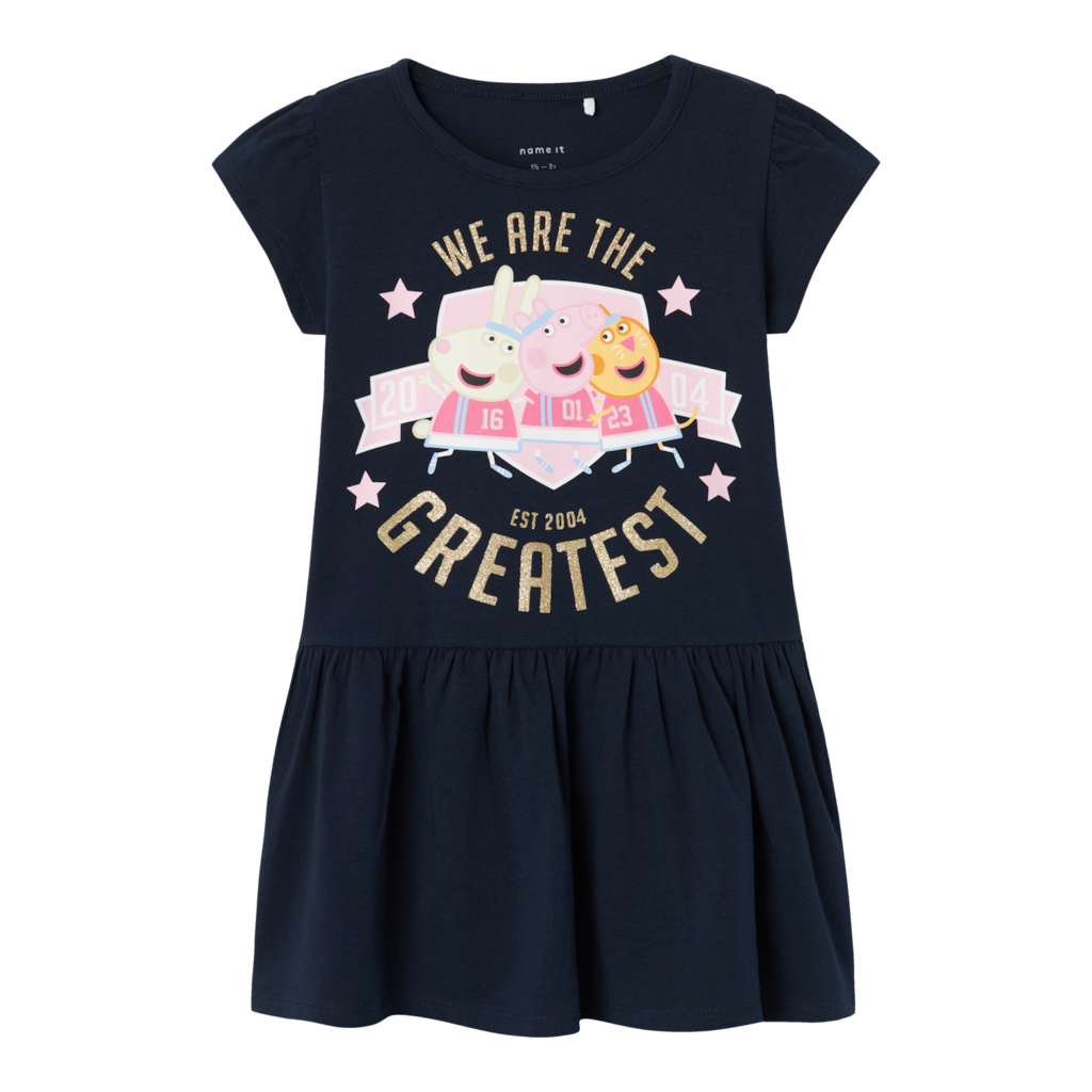 Name It Dark Sapphire Gurli Gris Kjole - Str. 1.5y 86cm