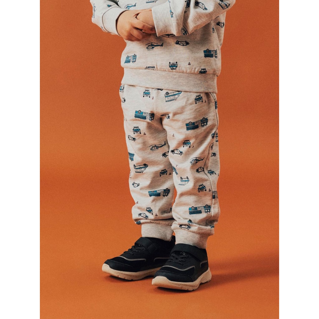Name It Light Grey Melange Printet Sweatpants - Str. 2y 92cm