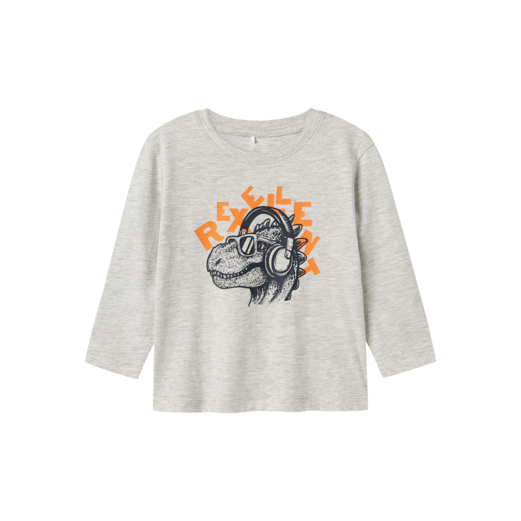 Name It Tristiano Langærmet Bluse - Light Grey Melange