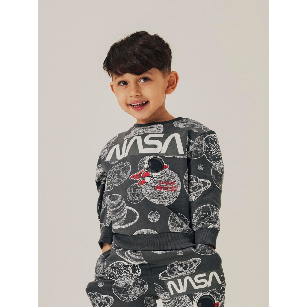 NAME IT Nasa Sweatshirt Daim Lava Smoke billede