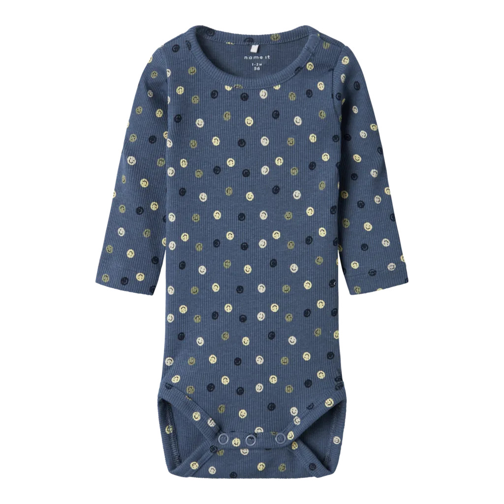 NAME IT Langærmet Body Smiles China Blue