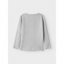 NAME IT Langærmet Bluse Silke Light Grey Melange