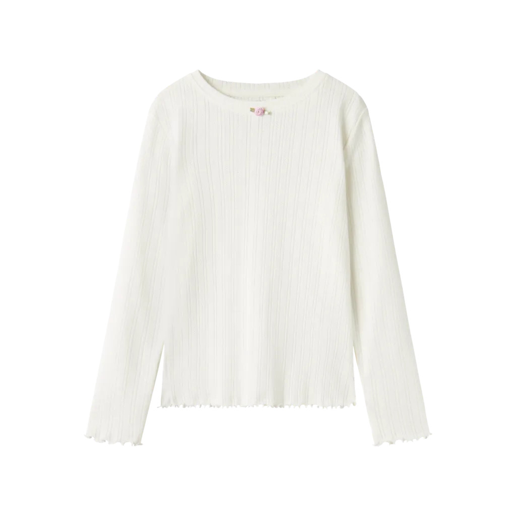 NAME IT Langærmet Bluse Silke Cloud Dancer billede