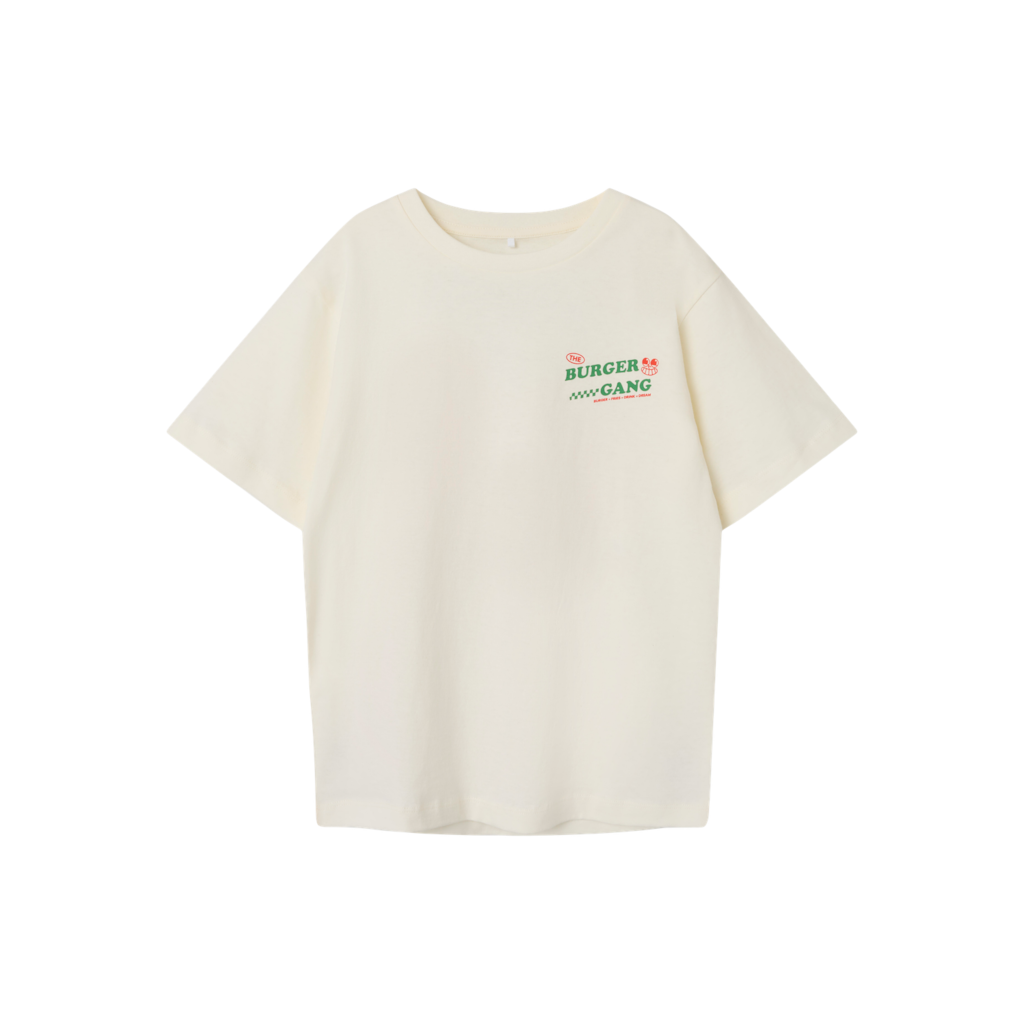 NAME IT T-Shirt Overyn Cloud Dancer Burger billede