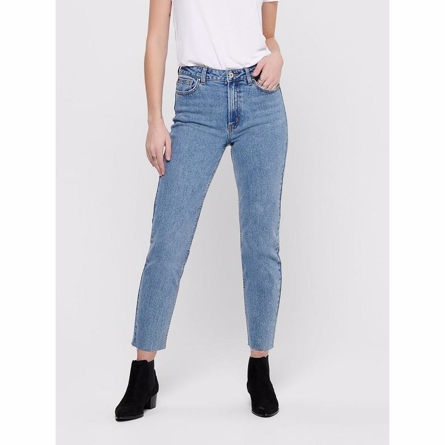 ONLY Emily High Waist Cropped Straight Fit Mom Jeans